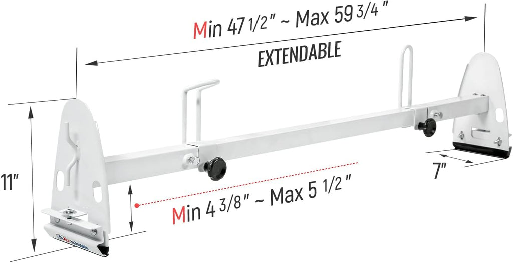 White Square 3 Bar Van Roof Racks with Ladder Stoppers U685573