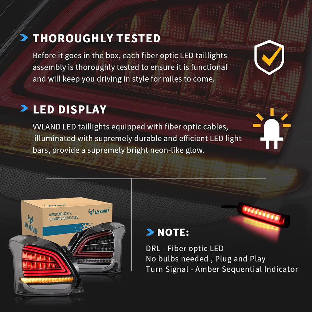 LED Tail Lights for Suzuki Swift 2017-2019, Amber Sequential Turn Signal, Dark Clear K721
