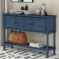 Navy Blue Console Table with 2 Drawers, 2 Cabinets and 1 Shelf C201