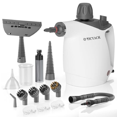 Handheld Steam Cleaner with 16 PCS Accessory & Safety Lock, 500ML White C271229