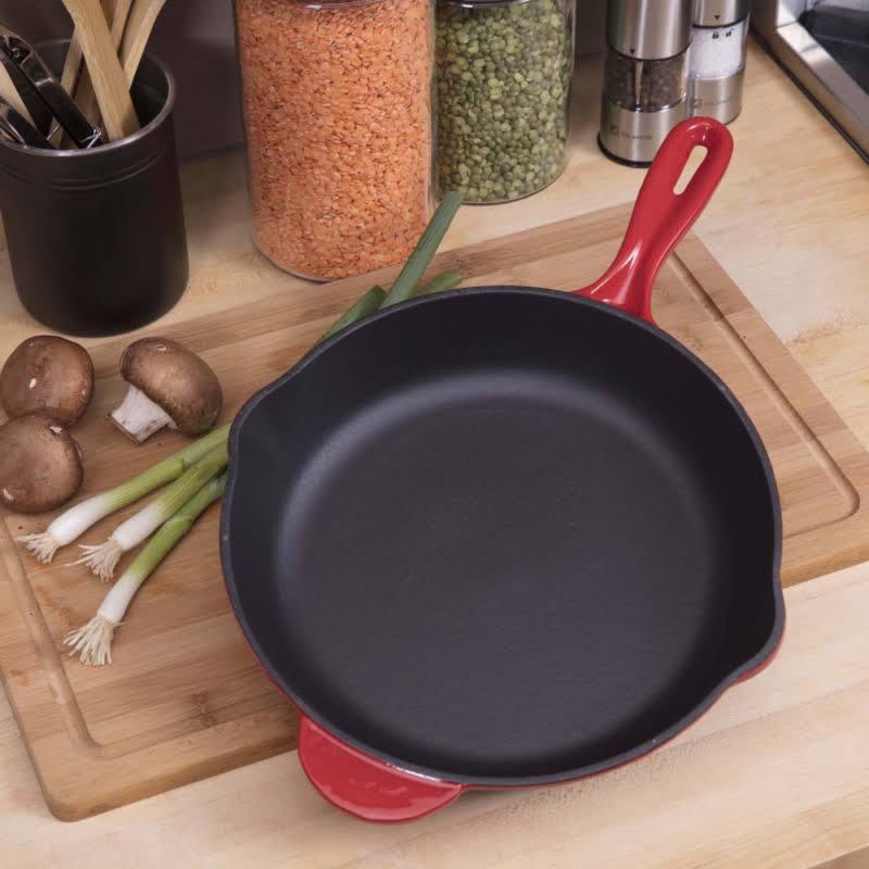 Enamel Cast Iron Skillet 10 inch Fry Pan B43198