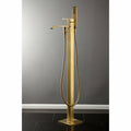 Brushed Brass Freestanding Tub Faucet with Hand Shower Q484618