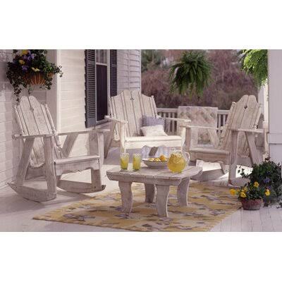 Caribbean Blue Wood Rocking Adirondack Chair G25546