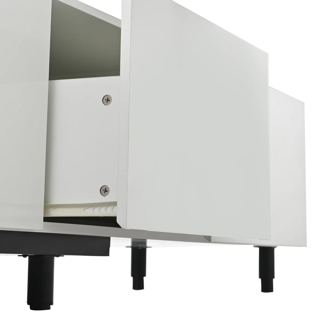 White TV Stand with 3 Storage Drawers M203