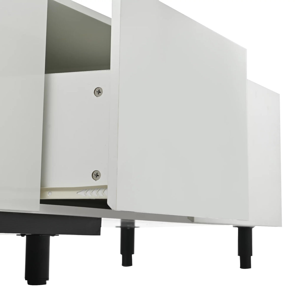 White TV Stand with 3 Storage Drawers M203