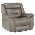 Brown Top Grain Leather Power Reclining Chair W53603