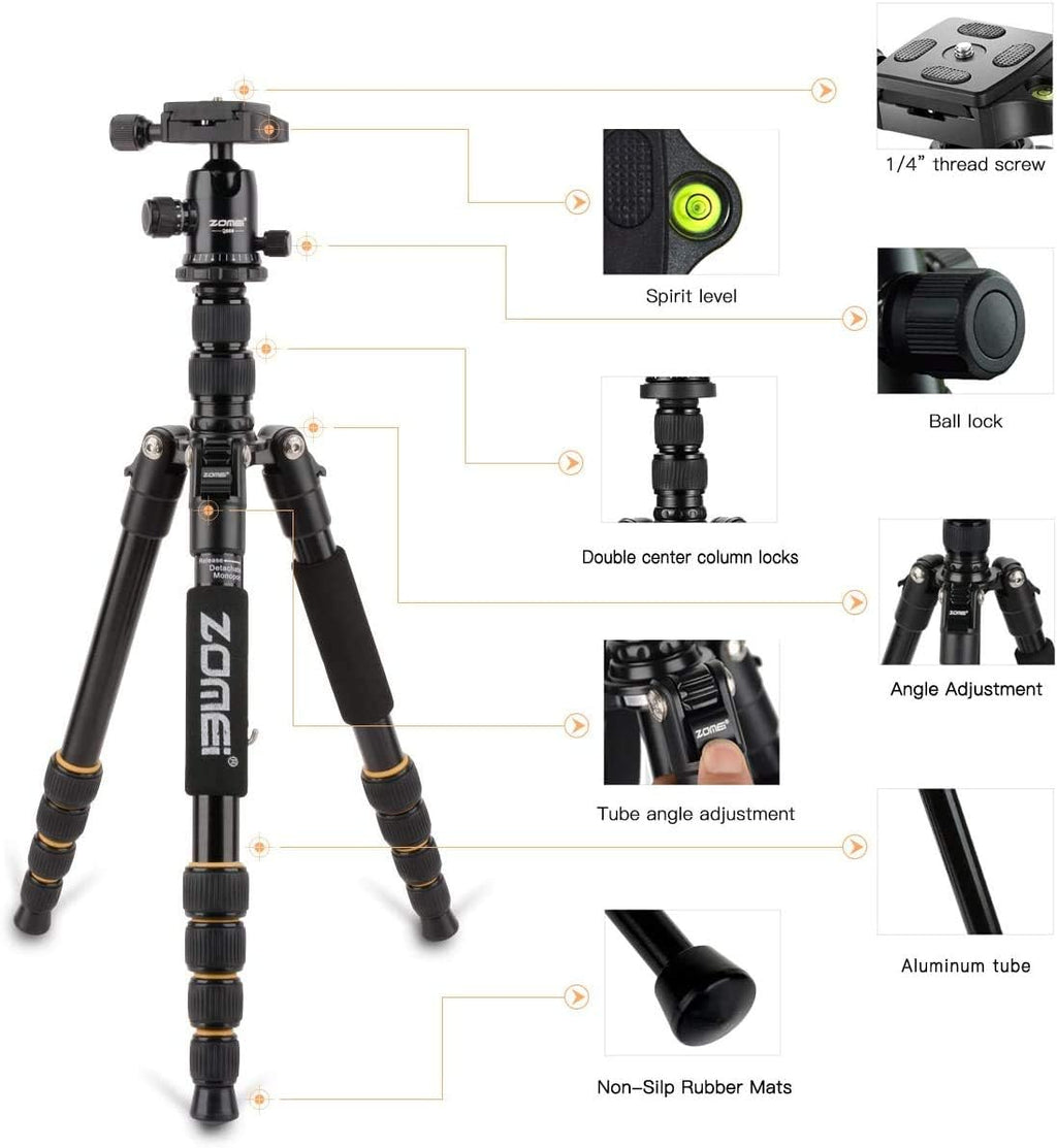Camera Tripod with Ball Head Quick Release Plate and Carrying Case T686648