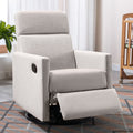 Tan Upholstered Fabric Swivel Rocker Recliner Chair K231455