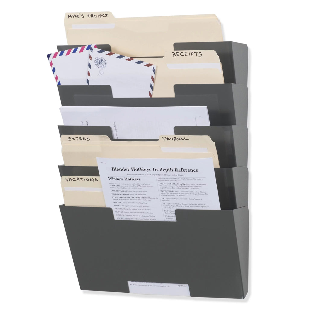 5 Tier Steel Magazine Rack Wall File Folder Organizer I73254