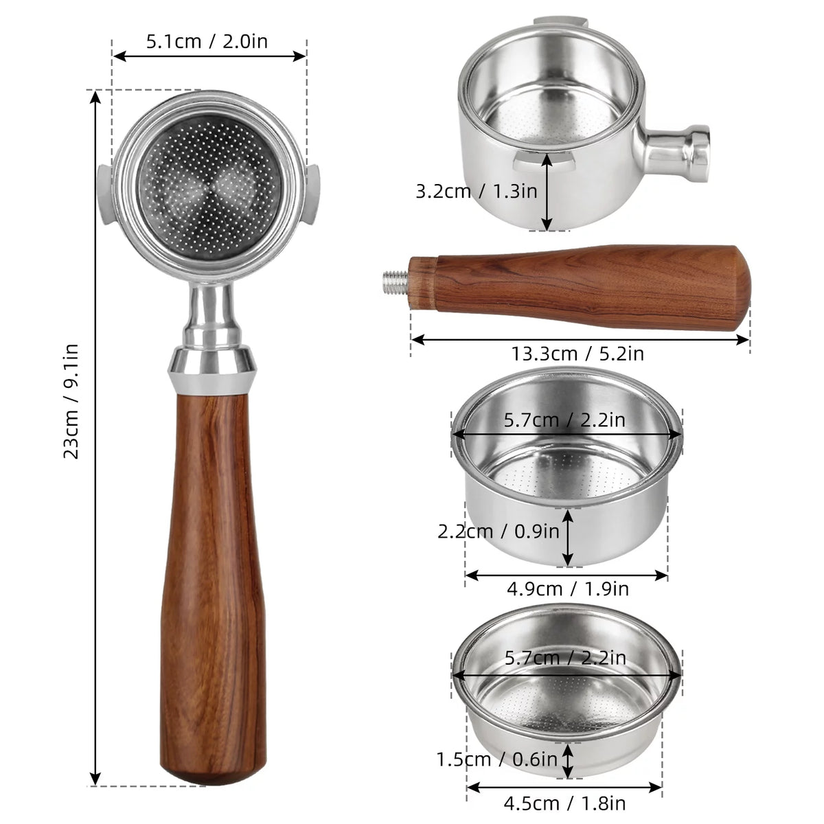 51mm Coffee Espresso Handle with Filter L1501