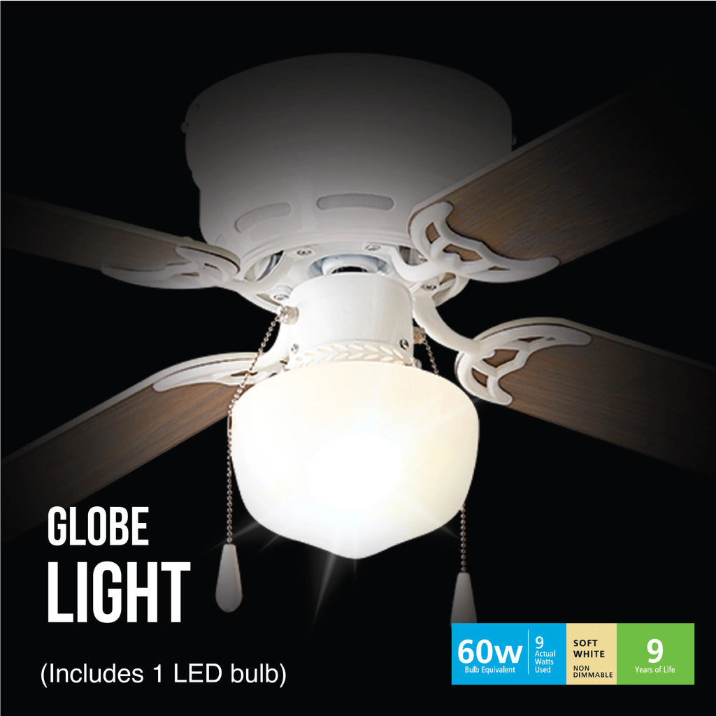 White 4 Blades LED Ceiling Fan O530195