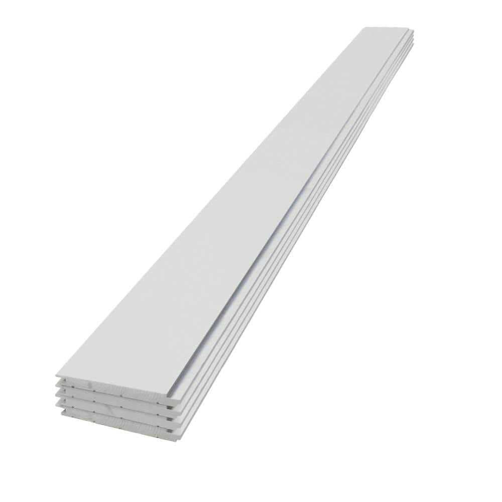1 in. x 8 in. x 8 ft. Primed White Smooth Pine Shiplap Board R126