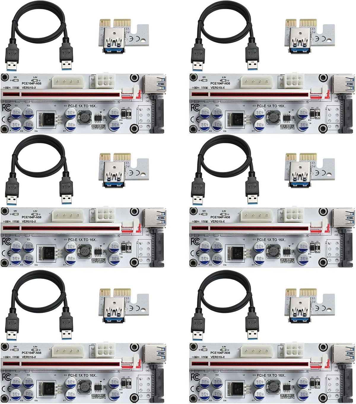 PCI-E 1X to 16X Riser Card with 24in USB 3.0 Extension Cable S876444