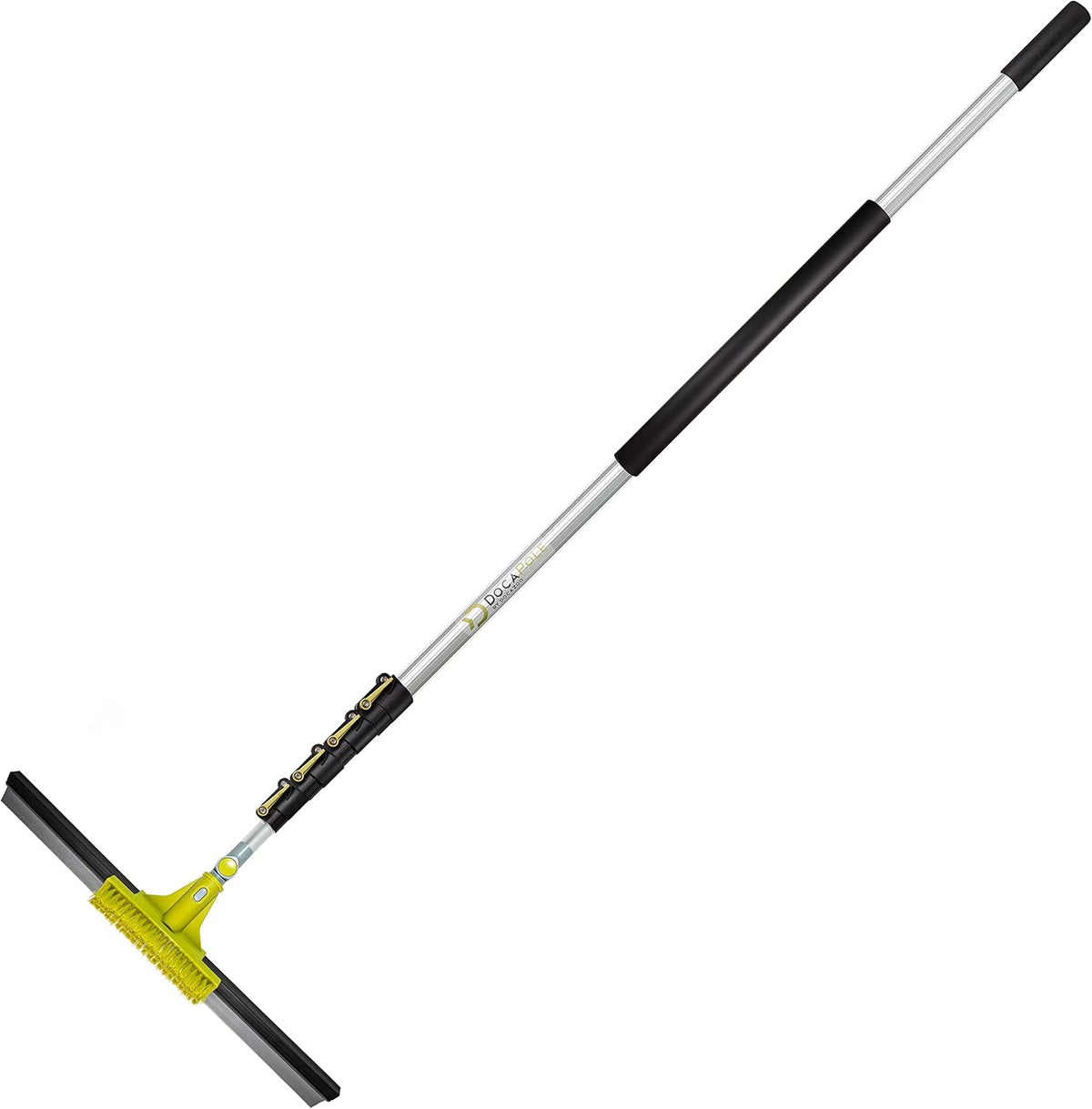 Extension Pole with 24-inch Floor Squeegee and Grout Scrubbing Brush Combo, Pack of 2 A72924
