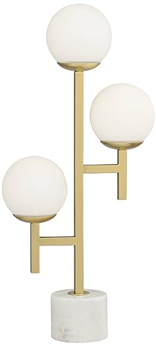 30" Tall Gold Marble Metal 3-Light Table Lamp C71358