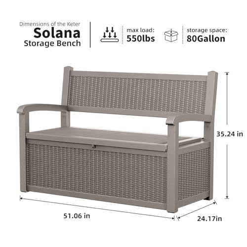 75 Gallon Black Storage Bench Deck Box C688