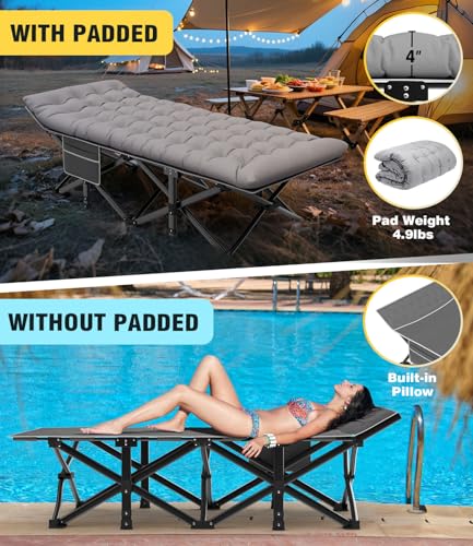 Black Folding Camping Cot with Carry Bag B9712