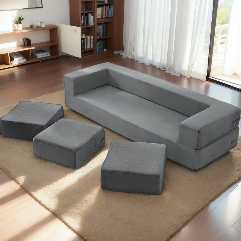 Dark Grey Convertible Sofa Bed X3822