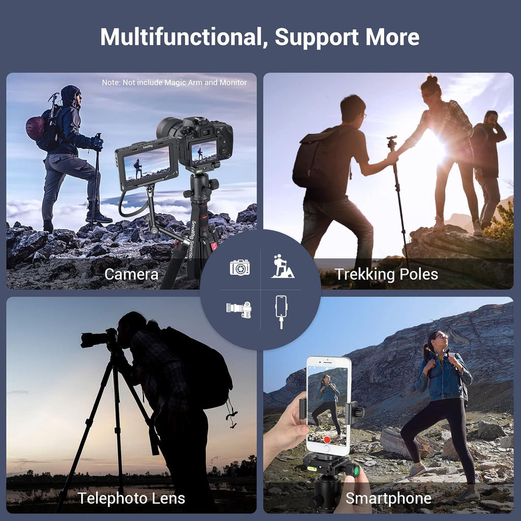 78 Aluminum Camera Tripod Monopod, Foldable, 360 Degree Ball Head, Quick Release Plate, 33lb Payload, Pack of 2 O131317