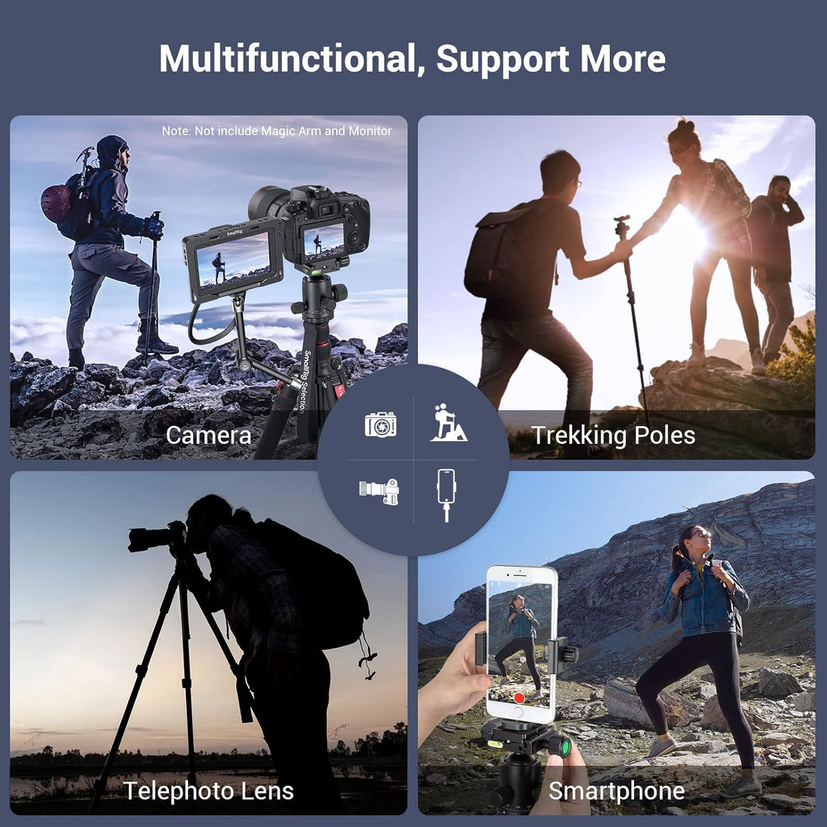78 Aluminum Camera Tripod Monopod, Foldable, 360 Degree Ball Head, Quick Release Plate, 33lb Payload, Pack of 2 O131317