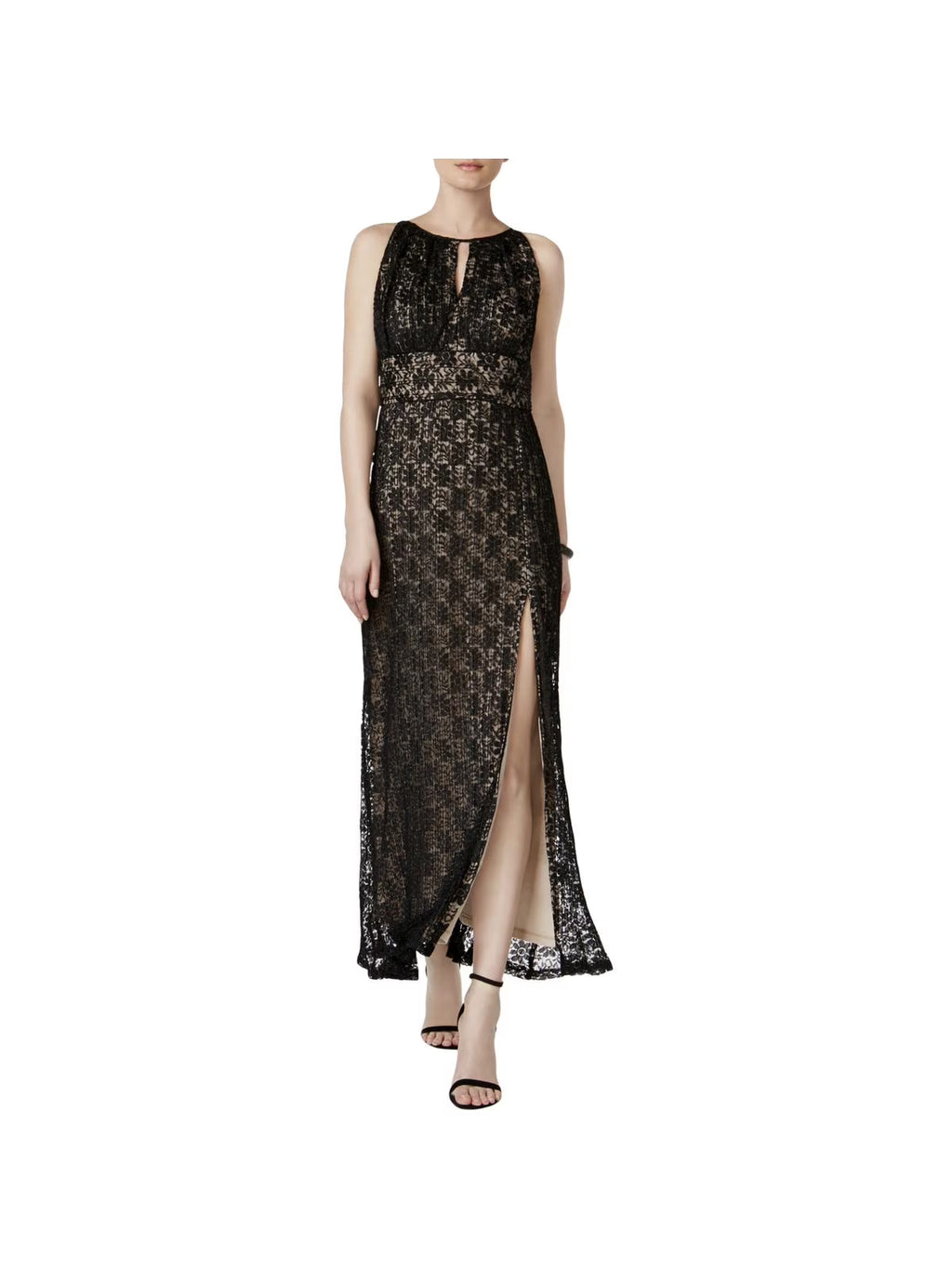 Lace Halter Evening Dress V72513