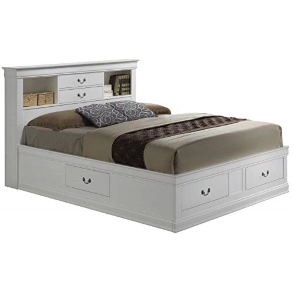 White Queen Storage Bed C403584