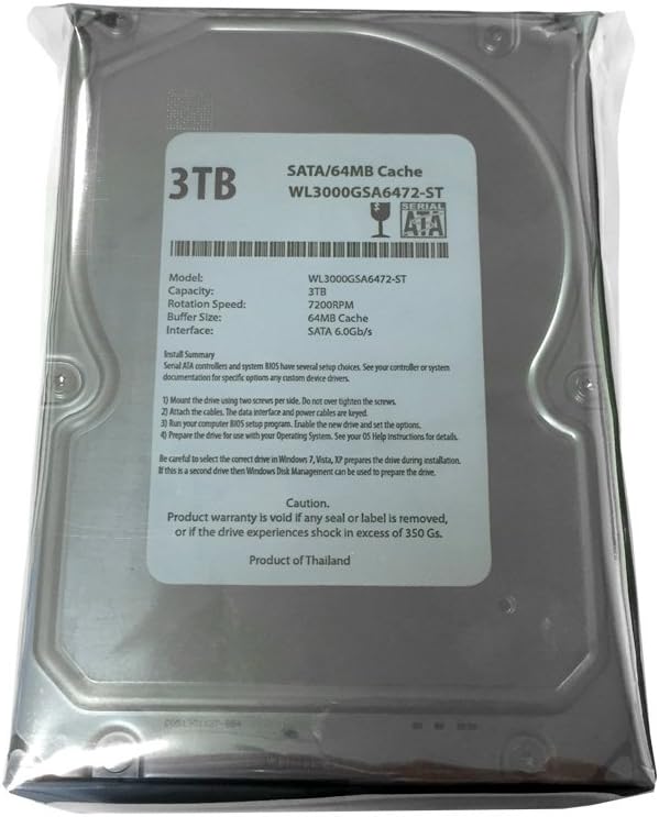 3.5 7200RPM 64MB Cache SATA 6.0Gb/s 3.5 Desktop Hard Drive Pack of 2 I4394
