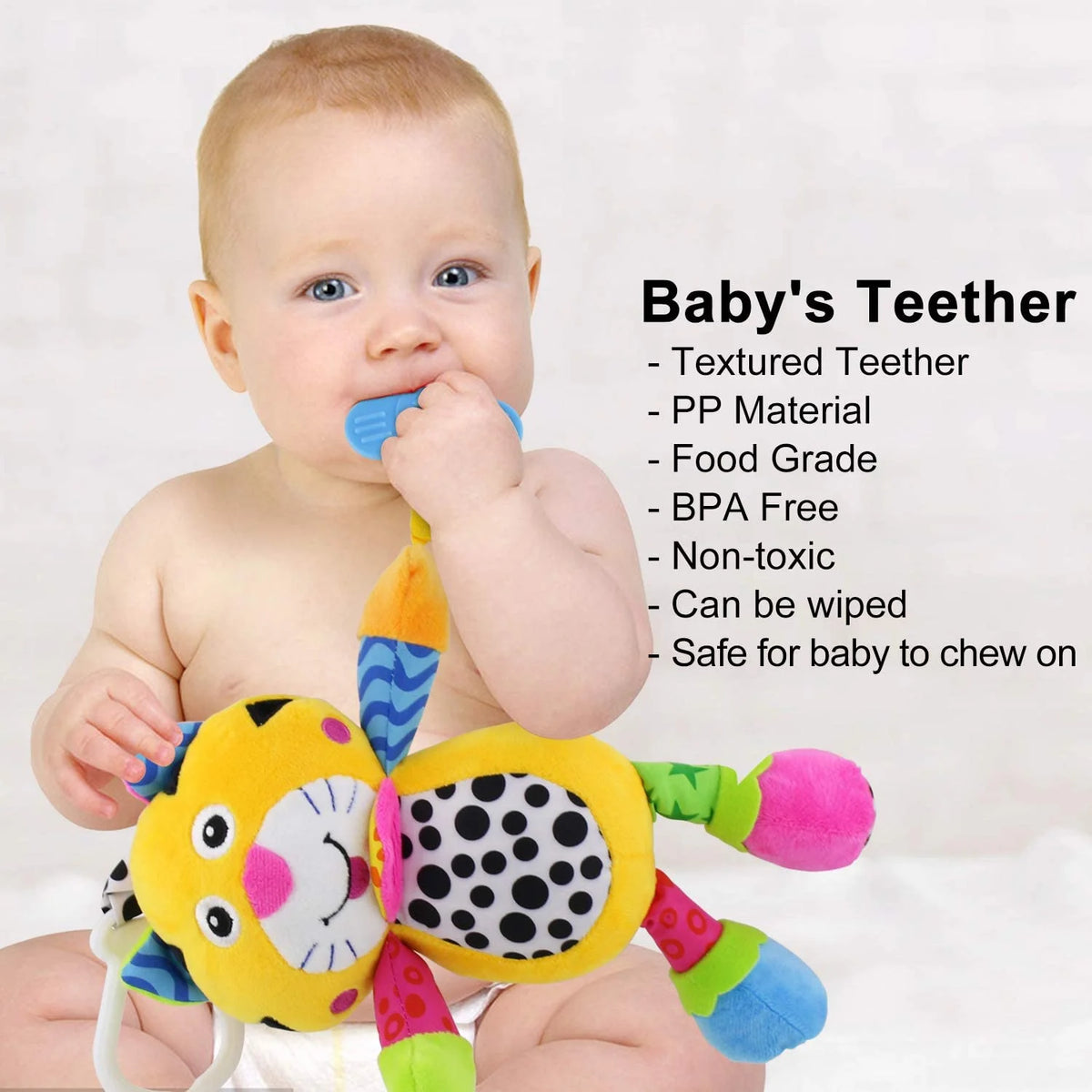 Tiger Baby Car Seat Toys with 24 Music and Teether Y108