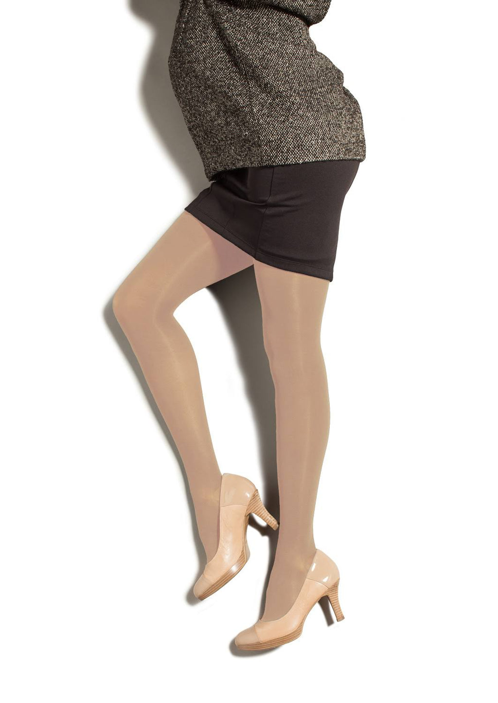Maternity Compression Pantyhose 20-30 mmHg Sand Large Long H3121