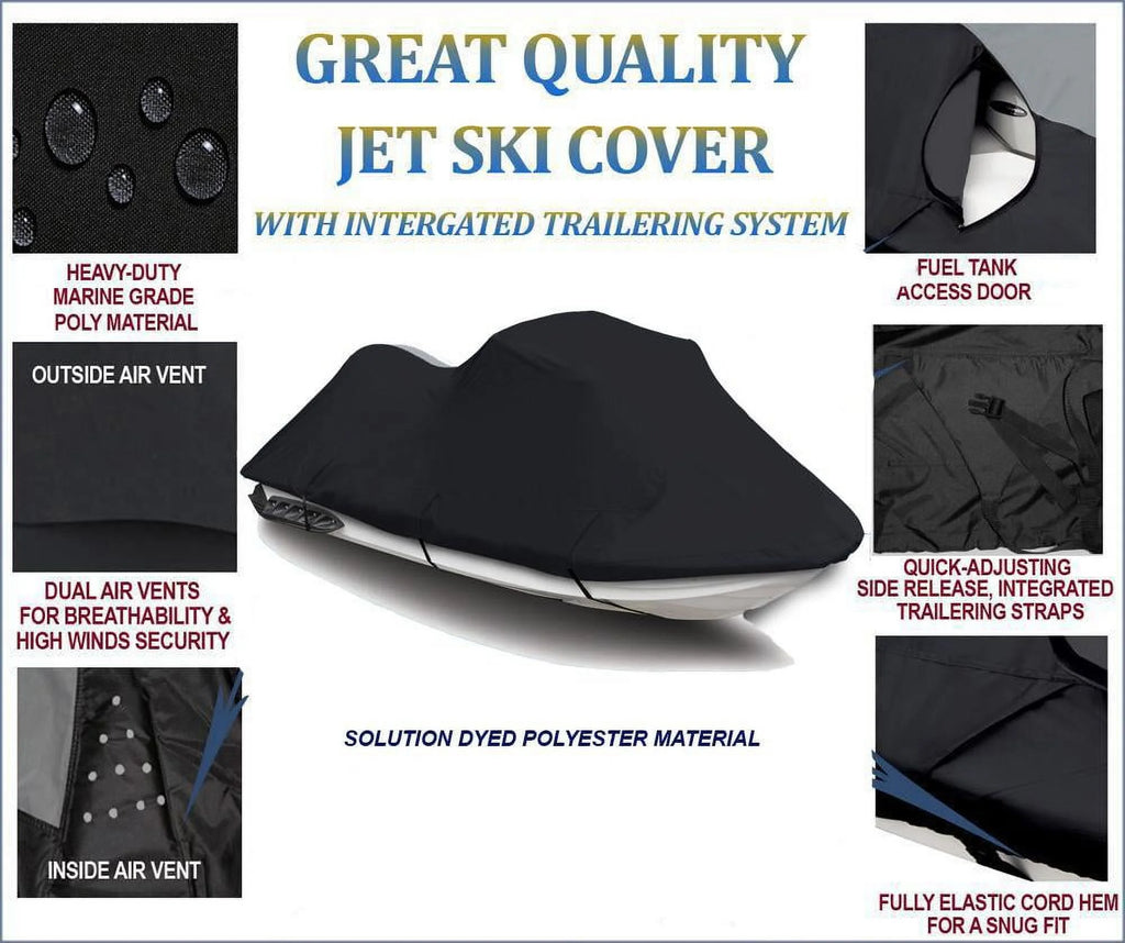 Black Jet Ski Cover 1-2 Seater V763