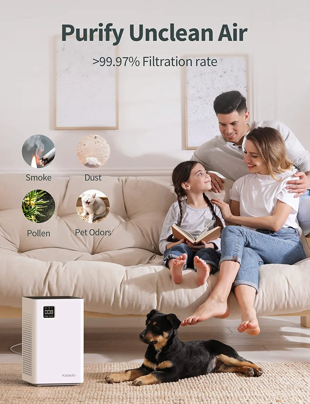 Air Purifier with Wi-Fi, Double Filter, Voice Control, PM2.5 Detector R352286