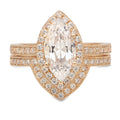 18K Yellow Gold Halo Engagement Ring with Cultured Diamond U427020