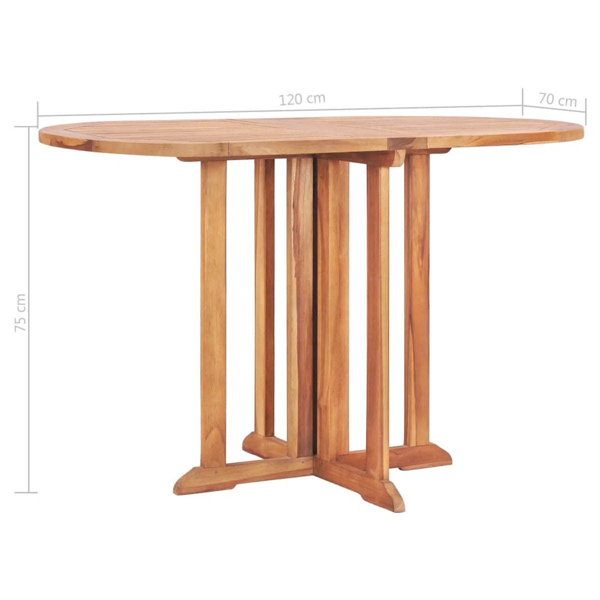 Folding Extendable Teak Wood Oval Outdoor Dining Table A3358