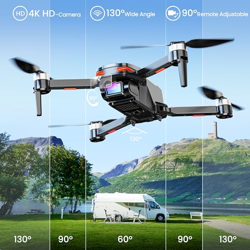 4K Camera Brushless Motor Foldable FPV Mini Drone with Propeller Guards C597930