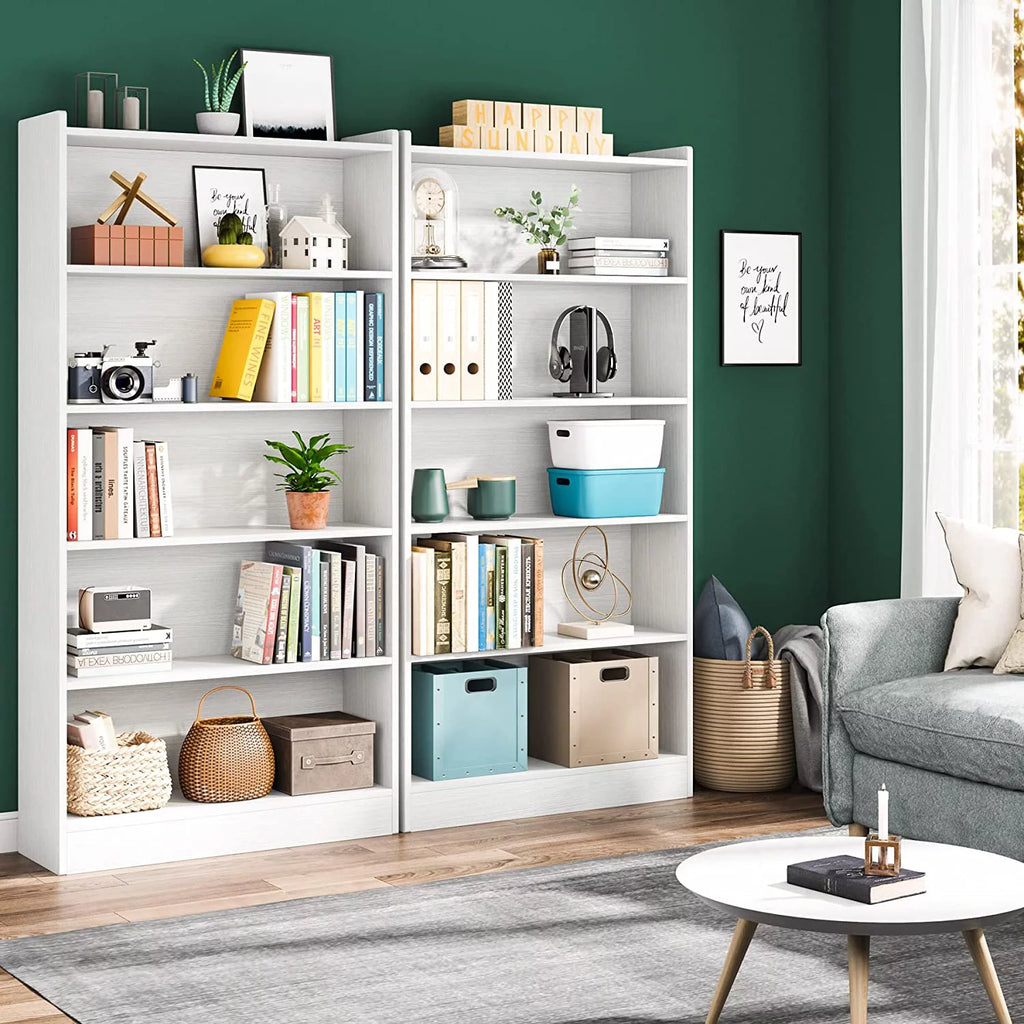 6-Tier White Bookcase J831