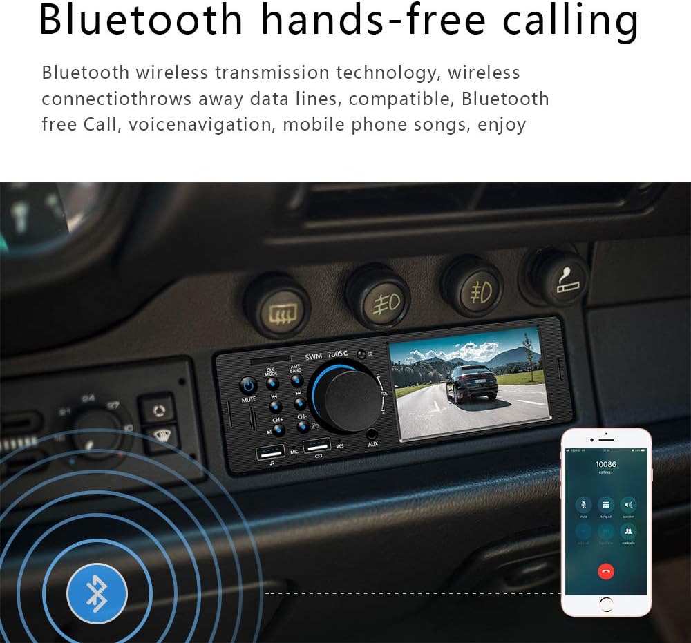 1 Din Car Radio 4.1 Inch Touch Screen Bluetooth Dual USB AUX SD D583