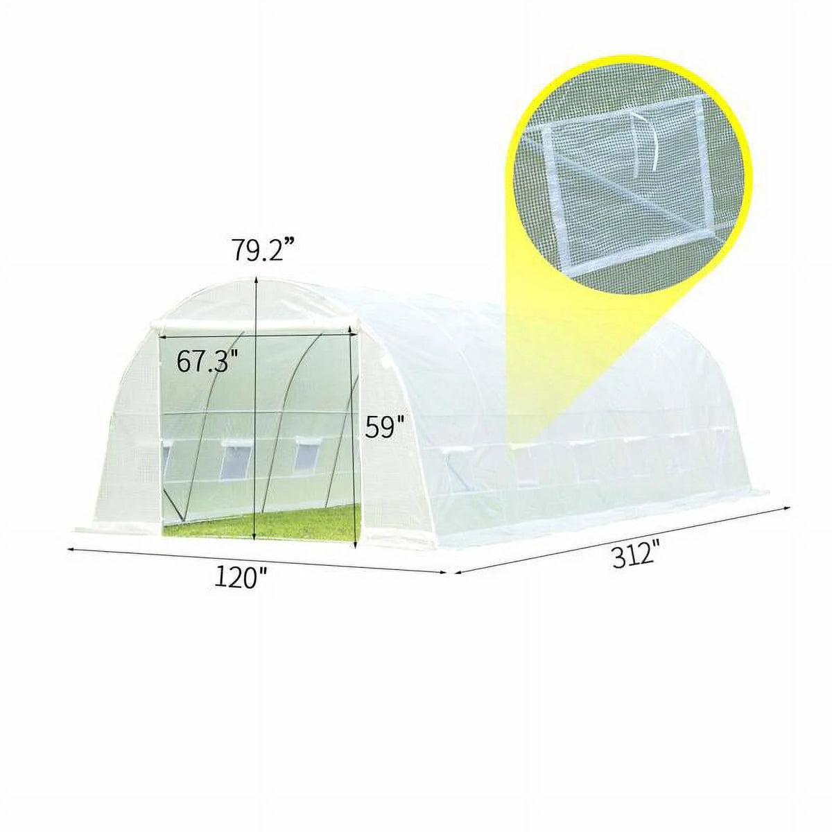 20' x 10' x 7' Portable Greenhouse Tunnel Tent C97133