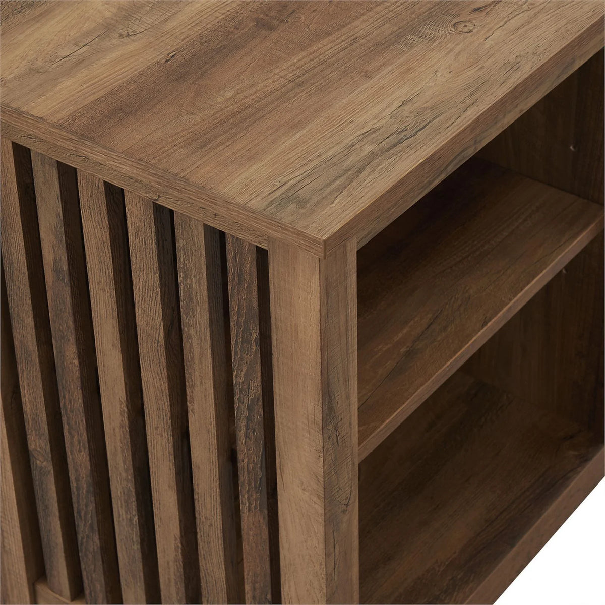 58" Rustic Oak Wood Console M17489