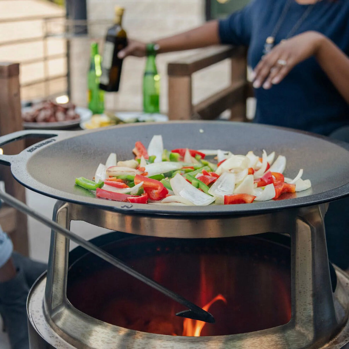 Large Cast Iron Wok Top, 18" Stir Fry Pan T194
