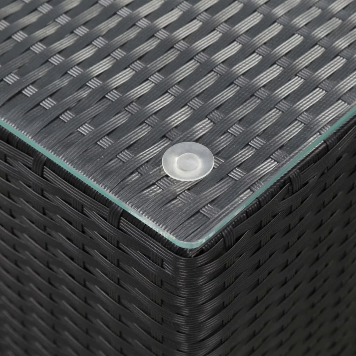 Black Poly Rattan Glass Side Table L5360