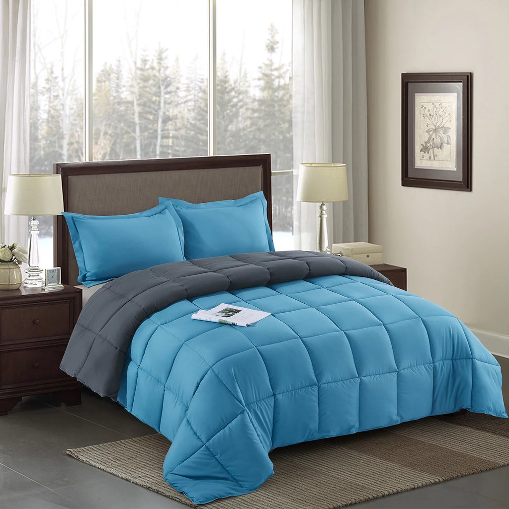 2pc Soft Premium Comforter Set Twin Turquoise W120182