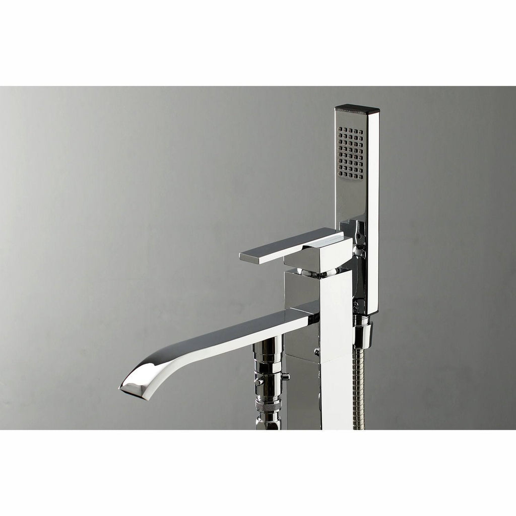 Brushed Brass Freestanding Tub Faucet with Hand Shower Q484618