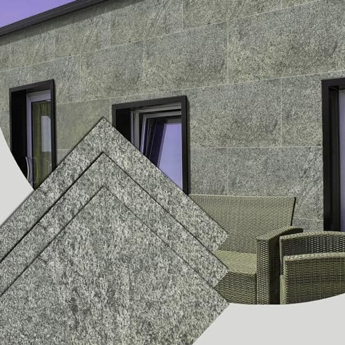 Stone Veneer Wall Panels, Extra Large 3 x 2 ft Tiles, Real Stone, Indian Autumn Rustic, Single Panel, Covers 5.8 sq ft Q67816