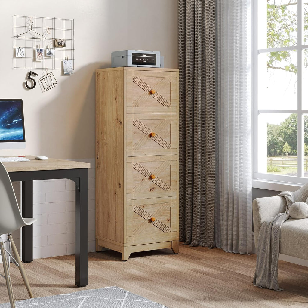 Natural 4-Drawer File Cabinet K355