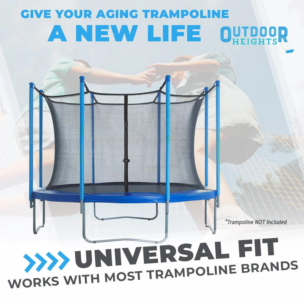 Trampoline Safety Enclosure Net, 6 Poles & Hardware, Fits 16 FT. Round Frame Q38102