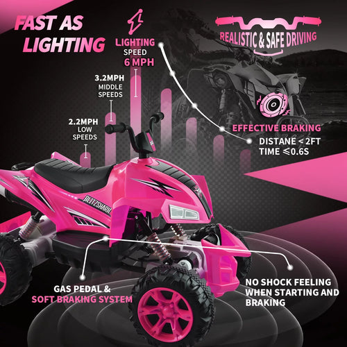 24V Kids Ride on ATV 4WD Quad 4-Wheeler C695