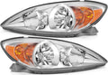 Chrome Housing Amber Reflector Clear Lens Headlight Assembly Y357269