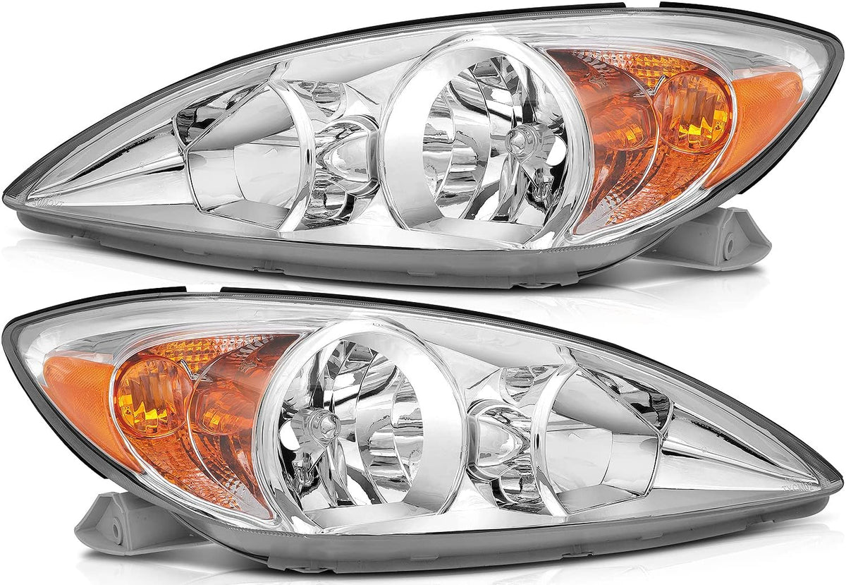 Chrome Housing Amber Reflector Clear Lens Headlight Assembly Y357269