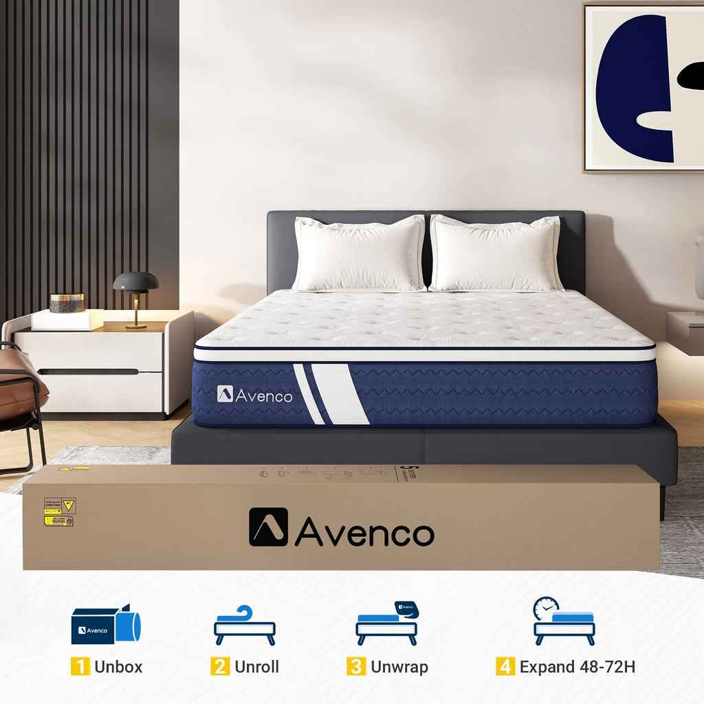 12" Gel Memory Foam and Pocket Spring Hybrid Queen Mattress F412570