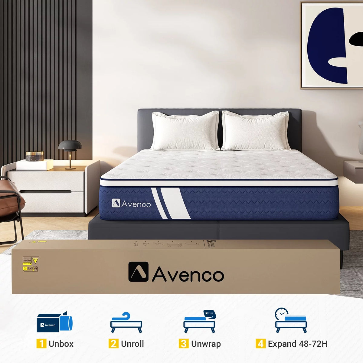 12" Gel Memory Foam and Pocket Spring Hybrid Queen Mattress F412570